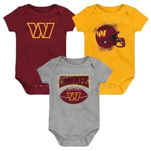 Washington Commanders Infant Football Fan Sport 3 Bodysuit Set Multicolor 6-9m